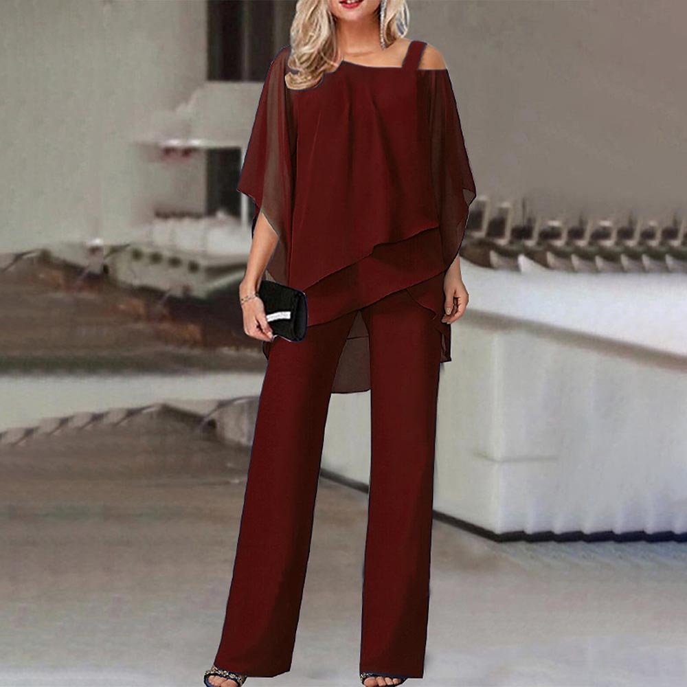 Dames 2-delige Set | Koude Schouder, Flowy Polyester 3
