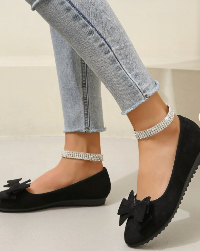 Dames Ballerina's | Suède-Look met Strikdetail, Comfortabele Flats 1