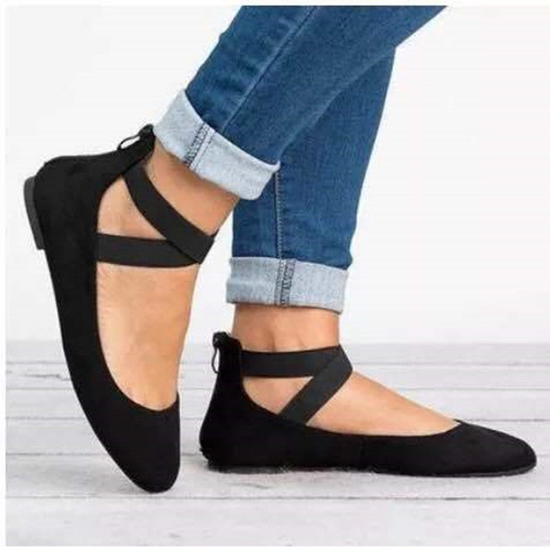 Dames Ballerina's | Suède Afwerking met Elastische Band, Casual Elegantie