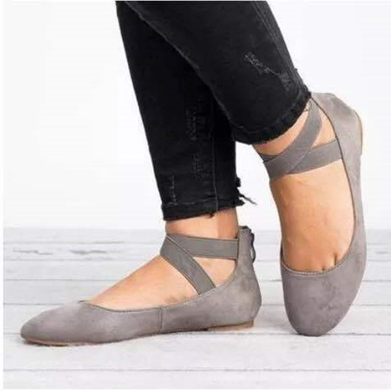 Dames Ballerina's | Suède Afwerking met Elastische Band, Casual Elegantie