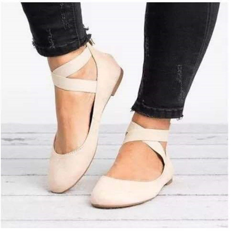 Dames Ballerina's | Suède Afwerking met Elastische Band, Casual Elegantie