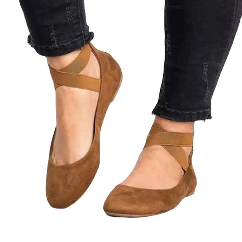 Dames Ballerina's | Suède Afwerking met Elastische Band, Casual Elegantie