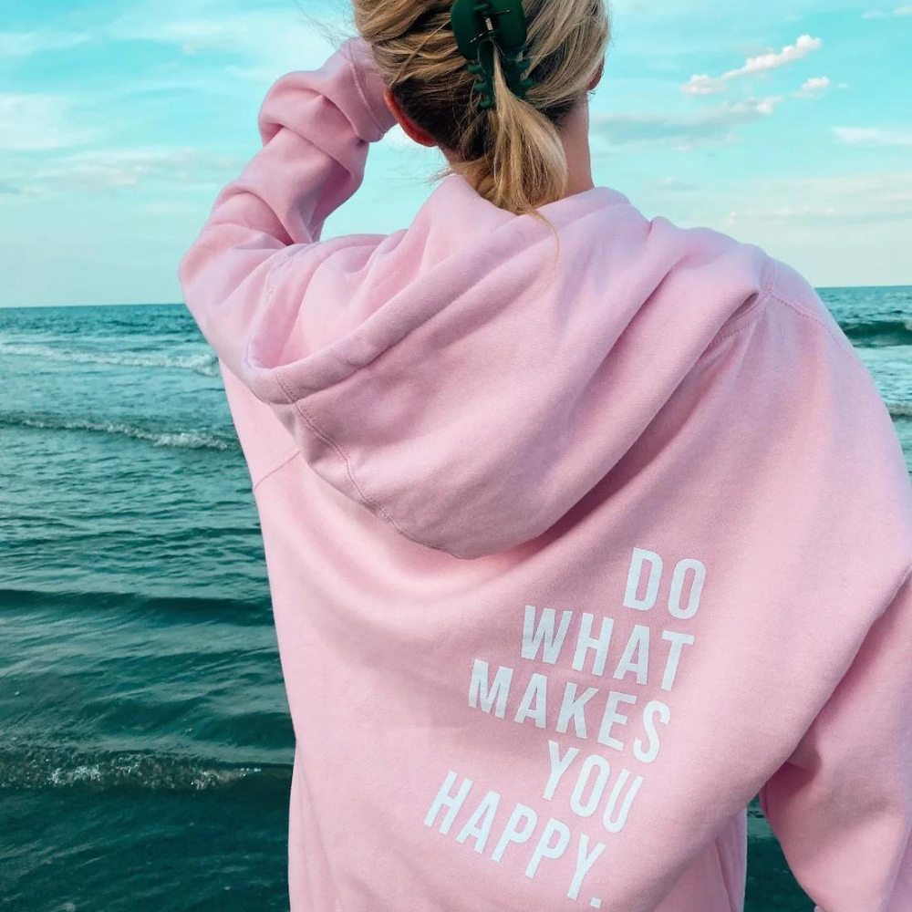 Dames Hoodie | Zacht Polyester, Trendy Tekstprint 0
