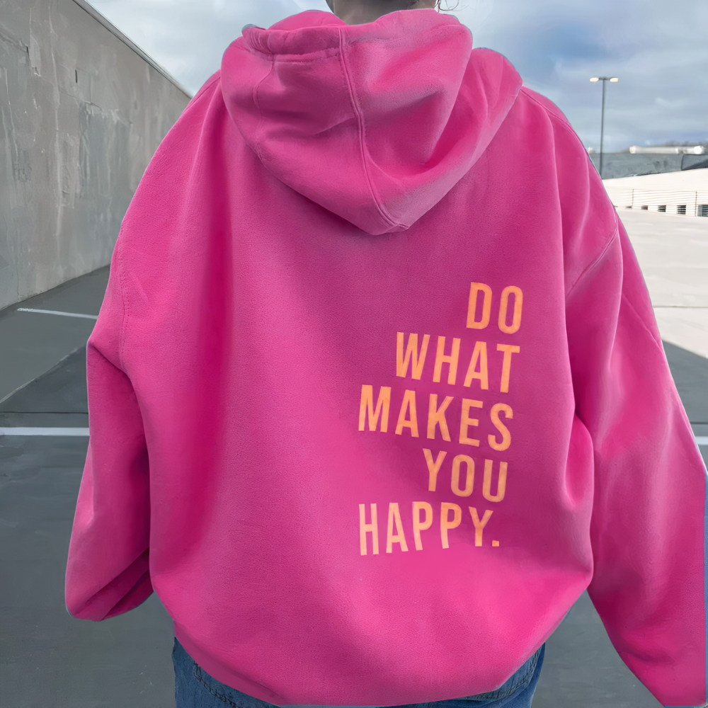 Dames Hoodie | Zacht Polyester, Trendy Tekstprint 2