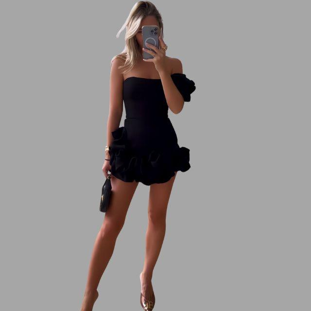 Dames Jurk | Off-Shoulder Mini met Ruffles voor Cocktailpartys 1