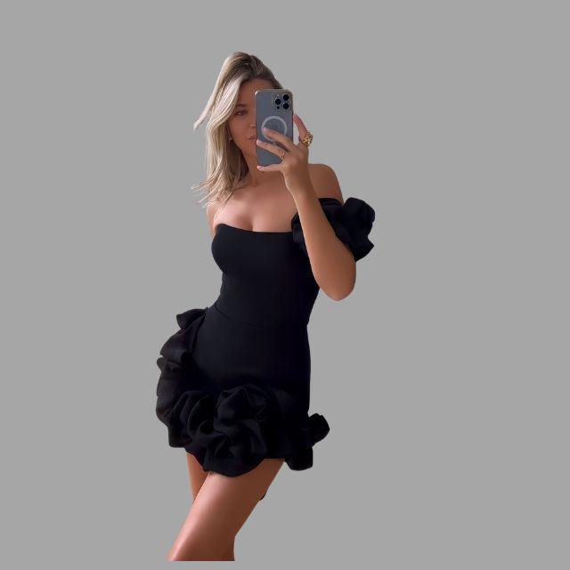 Dames Jurk | Off-Shoulder Mini met Ruffles voor Cocktailpartys 2