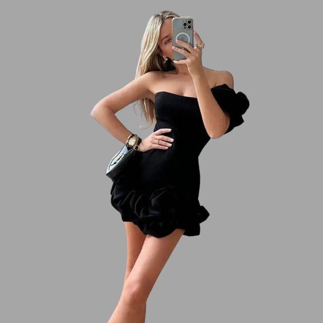 Dames Jurk | Off-Shoulder Mini met Ruffles voor Cocktailpartys 3
