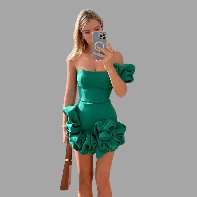 Dames Jurk | Off-Shoulder Mini met Ruffles voor Cocktailpartys 8
