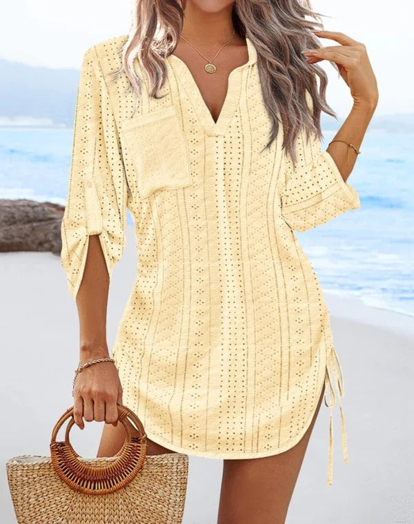Dames Lange Jurk | Ademend Eyelet Kant, Relaxed Fit 3