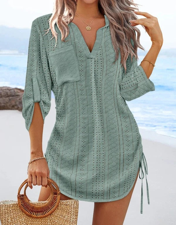 Dames Lange Jurk | Ademend Eyelet Kant, Relaxed Fit 4