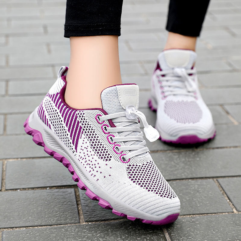Dames Sneakers | Ademend Knit Mesh, Lichtgewicht Witte Sneakers Dames 1
