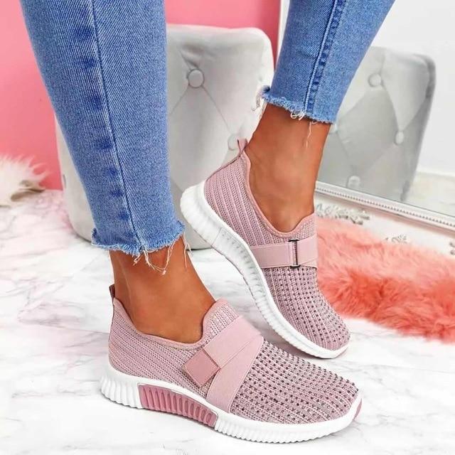 Dames Sneakers | Witte Klittenband Sneakers met Ondersteunend Ontwerp 1