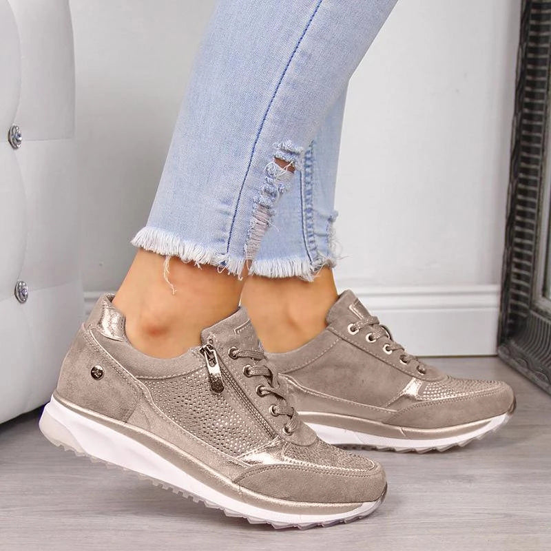 Dames Wandelschoenen | Orthopedisch met Zijrits en Antislip Zool 1