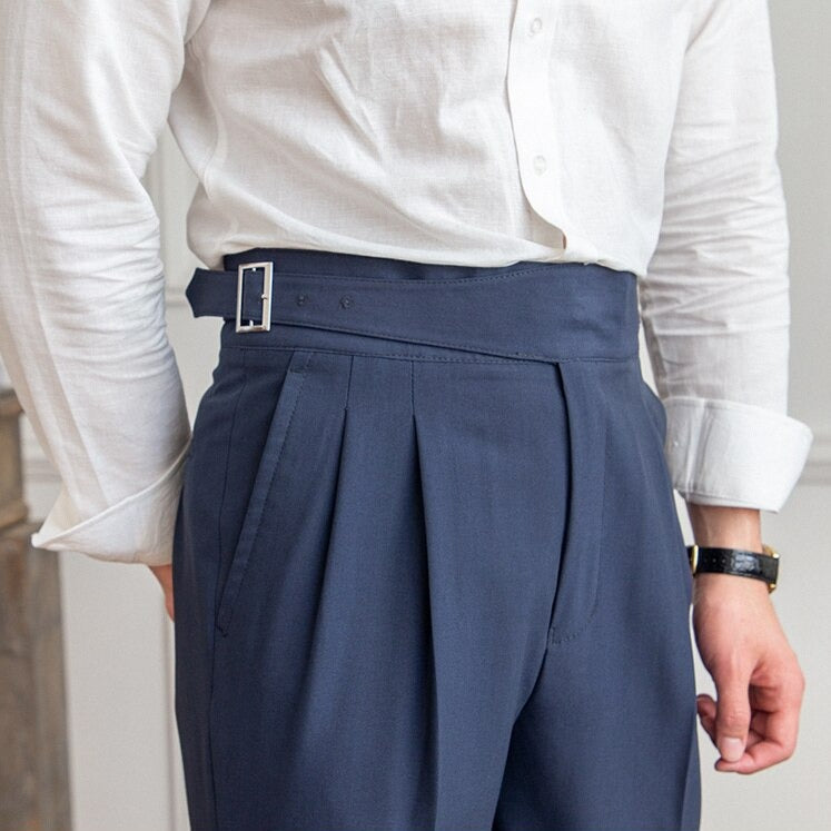 Heren Hoge Taille Broek | Wolmix, Tailored Fit 1