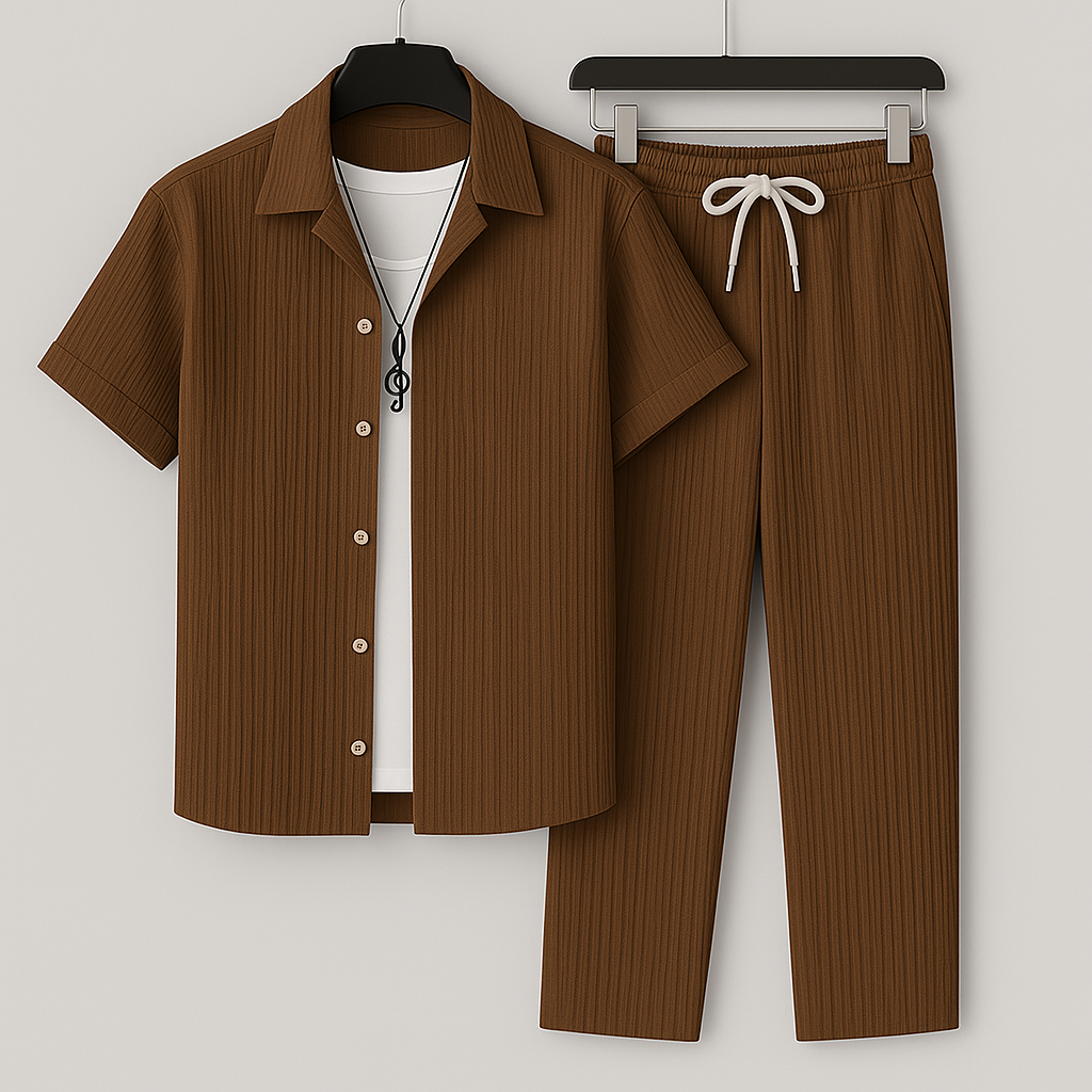 Heren Twee-Piece Set | Ademend, Ontspannen Pasvorm 0