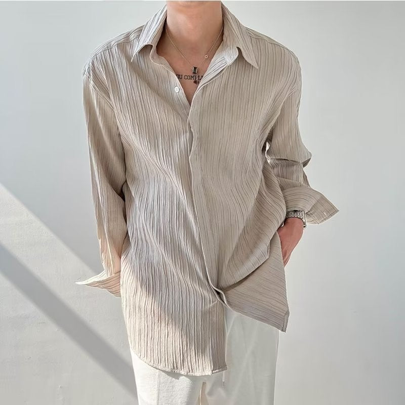 Unisex Overhemd | Crinkle Textuur, Oversized Pasvorm 5