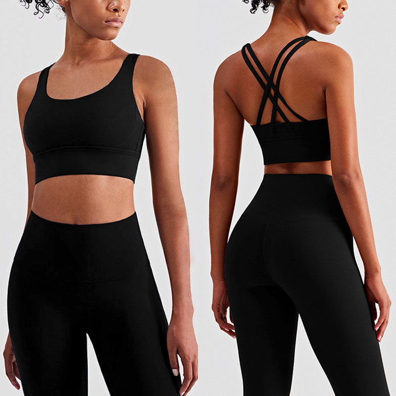 Vrouwen Activewear Set | Hoge Taille Leggings en Racerback Sportbeha, Ademend Nylon en Spandex 4