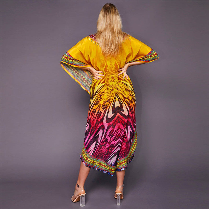 Vrouwen Midi Jurk | Ademend Kaftan Stijl 1