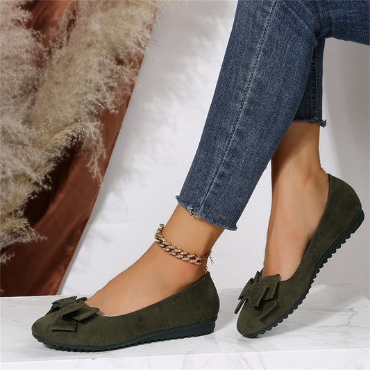 Dames Ballerina's | Suède-Look met Strikdetail, Comfortabele Flats 0