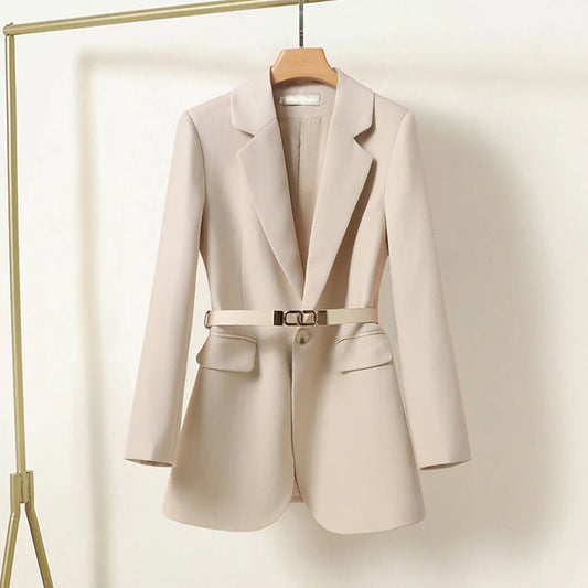 Dames Blazer | Lange Stijl met Riem, Elegant en Comfortabel 0