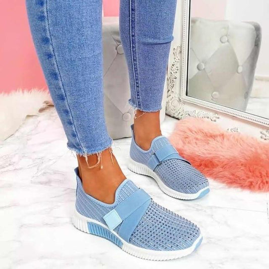 Dames Sneakers | Witte Klittenband Sneakers met Ondersteunend Ontwerp 0