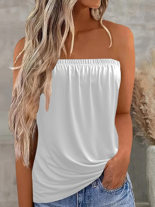 Dames Top | Strapless Polyester Blend, Casual Elegantie 0