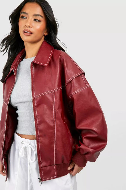 Dames Winterjas | Oversized Kunstleer, Comfortabel en Stijlvol 0