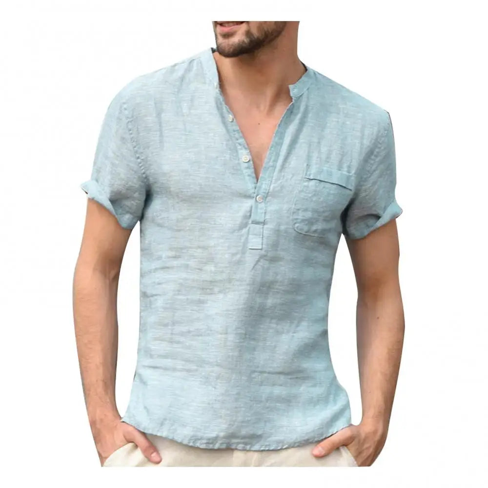 Heren T-Shirt | Ademend Polyester, Relaxed Fit met Knoopdetail 2